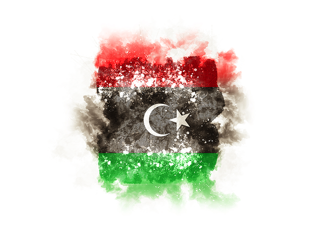 Квадратный флаг в стиле гранж. Скачать флаг. Ливия