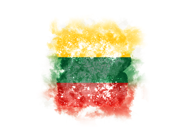 Квадратный флаг в стиле гранж. Скачать флаг. Литва