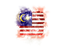 Malaysia. Square grunge flag. Download icon.