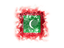 Мальдивы. Квадратный флаг в стиле гранж. Скачать иконку.