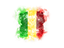 Mali. Square grunge flag. Download icon.