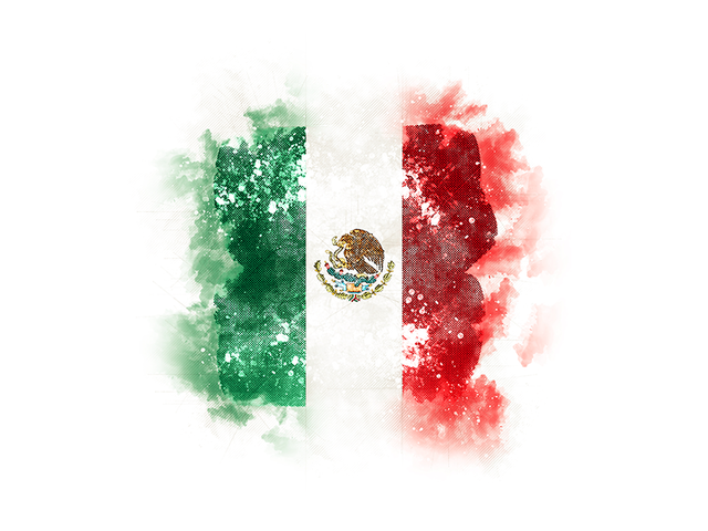 Квадратный флаг в стиле гранж. Скачать флаг. Мексика