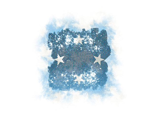Square grunge flag. Download flag icon of Micronesia at PNG format