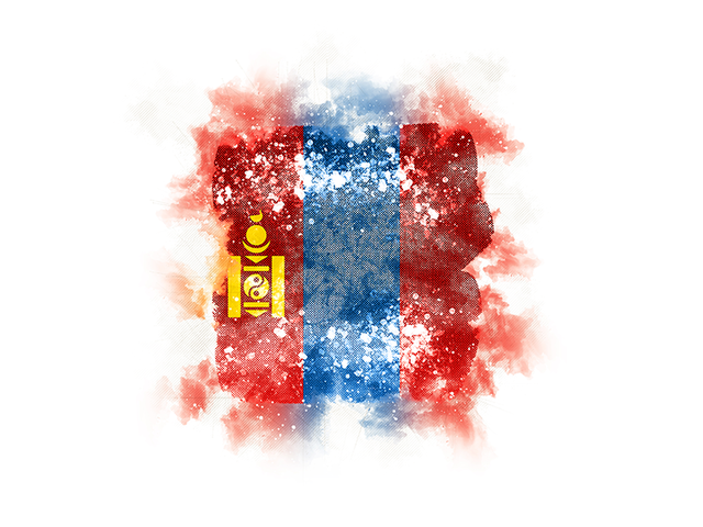 Square grunge flag. Download flag icon of Mongolia at PNG format