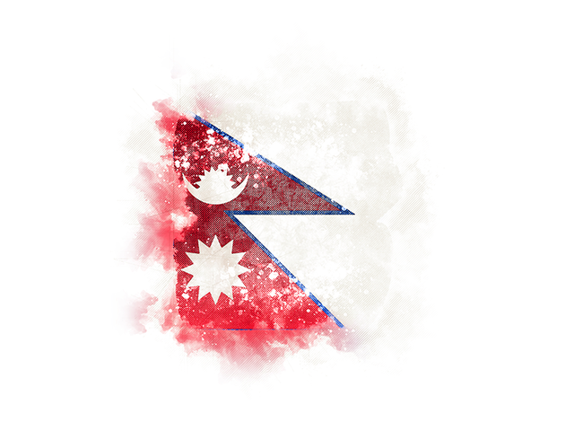 Квадратный флаг в стиле гранж. Скачать флаг. Непал
