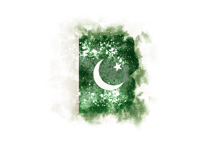 Квадратный флаг в стиле гранж. Скачать флаг. Пакистан