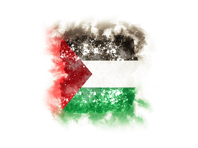 Квадратный флаг в стиле гранж. Скачать флаг. Палестинские территории