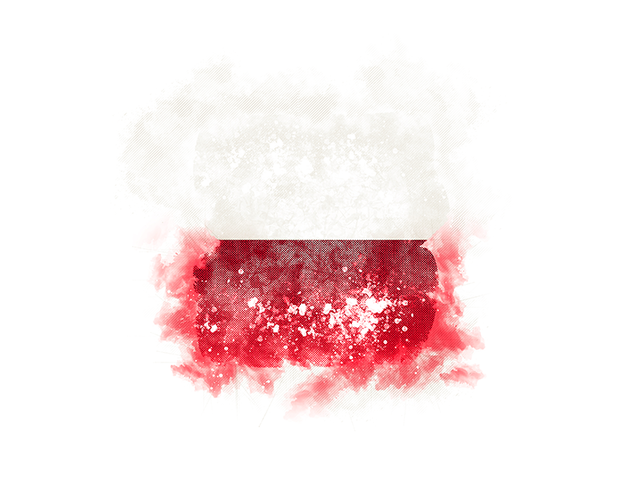 Квадратный флаг в стиле гранж. Скачать флаг. Польша