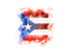 Puerto Rico. Square grunge flag. Download icon.