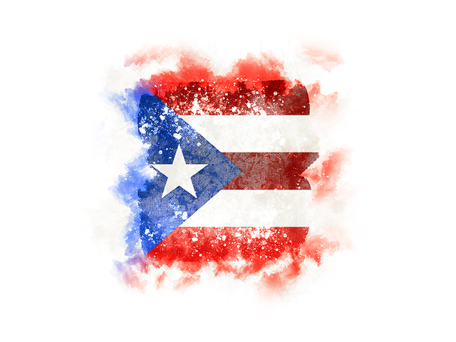 Квадратный флаг в стиле гранж. Скачать флаг. Пуэрто-Рико