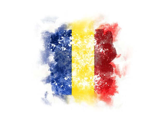 Square grunge flag. Download flag icon of Romania at PNG format