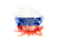 Russia. Square grunge flag. Download icon.