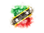 Saint Kitts and Nevis. Square grunge flag. Download icon.