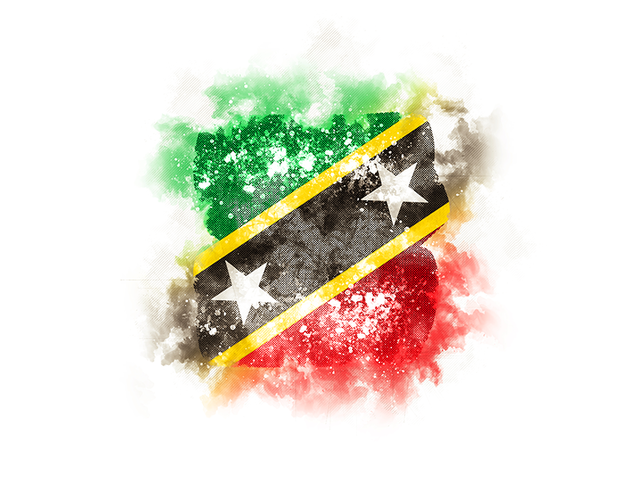 Square grunge flag. Download flag icon of Saint Kitts and Nevis at PNG format