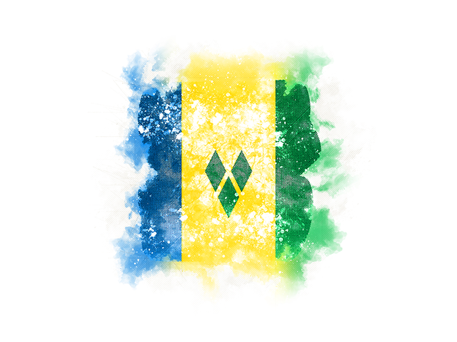 Square grunge flag. Download flag icon of Saint Vincent and the Grenadines at PNG format