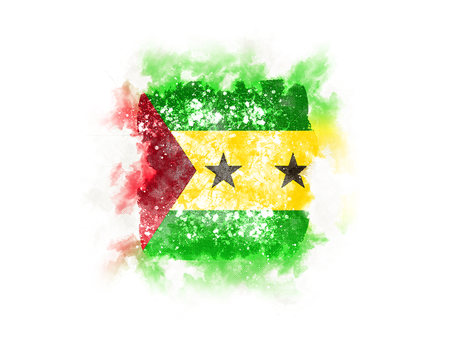 Square grunge flag. Download flag icon of Sao Tome and Principe at PNG format