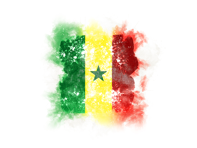 Square grunge flag. Download flag icon of Senegal at PNG format