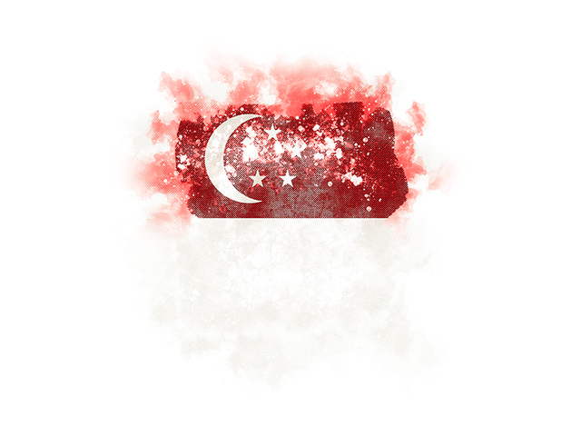 Square grunge flag. Download flag icon of Singapore at PNG format