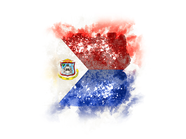 Square grunge flag. Download flag icon of Sint Maarten at PNG format