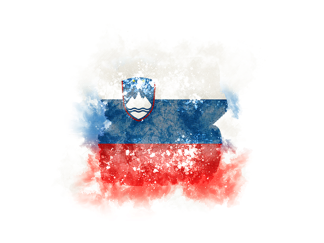 Square grunge flag. Download flag icon of Slovenia at PNG format