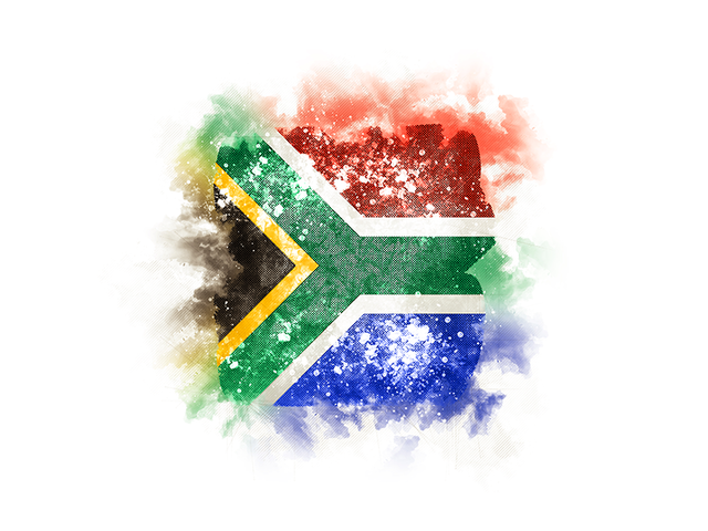 Квадратный флаг в стиле гранж. Скачать флаг. ЮАР