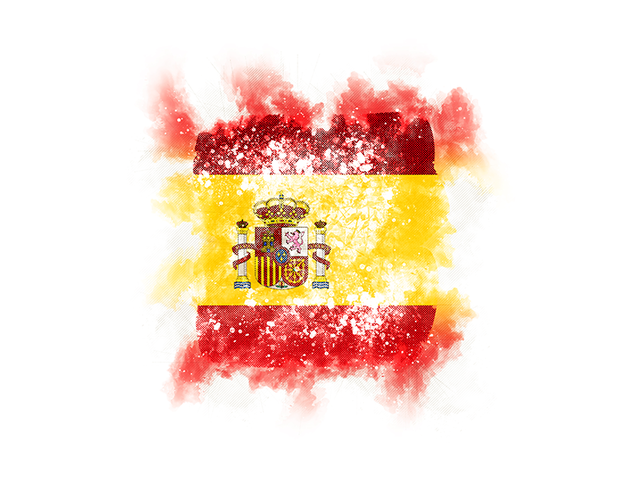 Квадратный флаг в стиле гранж. Скачать флаг. Испания