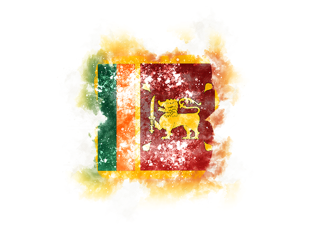 Квадратный флаг в стиле гранж. Скачать флаг. Шри-Ланка