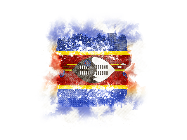 Квадратный флаг в стиле гранж. Скачать флаг. Свазиленд