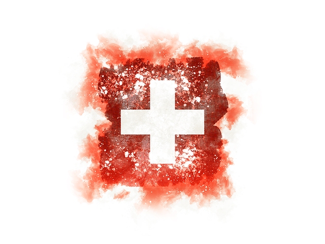 Квадратный флаг в стиле гранж. Скачать флаг. Швейцария