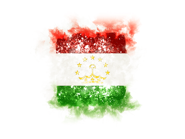 Квадратный флаг в стиле гранж. Скачать флаг. Таджикистан