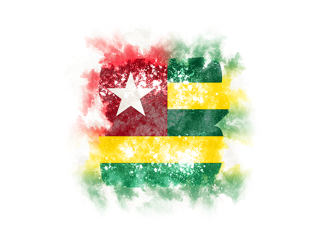 Square grunge flag. Download flag icon of Togo at PNG format