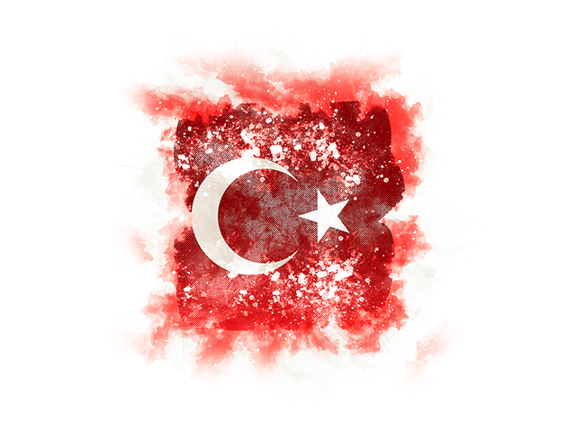 Квадратный флаг в стиле гранж. Скачать флаг. Турция