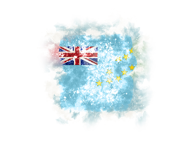 Square grunge flag. Download flag icon of Tuvalu at PNG format