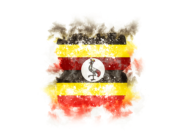 Квадратный флаг в стиле гранж. Скачать флаг. Уганда