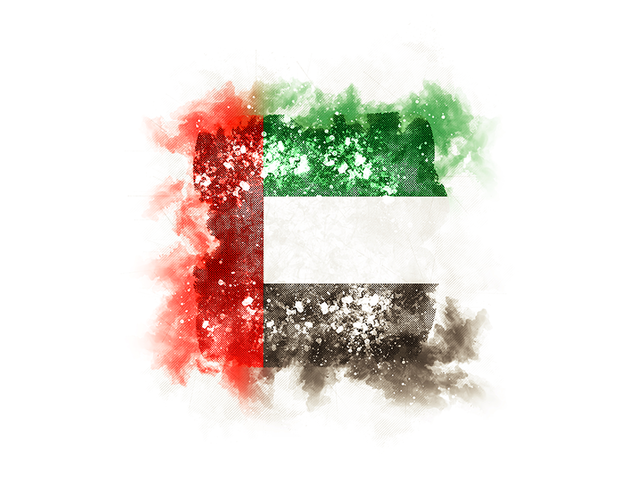 Квадратный флаг в стиле гранж. Скачать флаг. Объединённые Арабские Эмираты