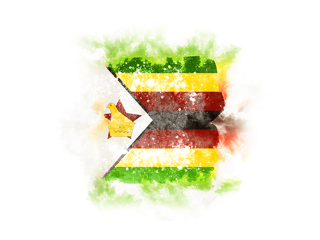 Квадратный флаг в стиле гранж. Скачать флаг. Зимбабве