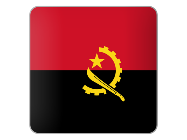 Square icon. Download flag icon of Angola at PNG format