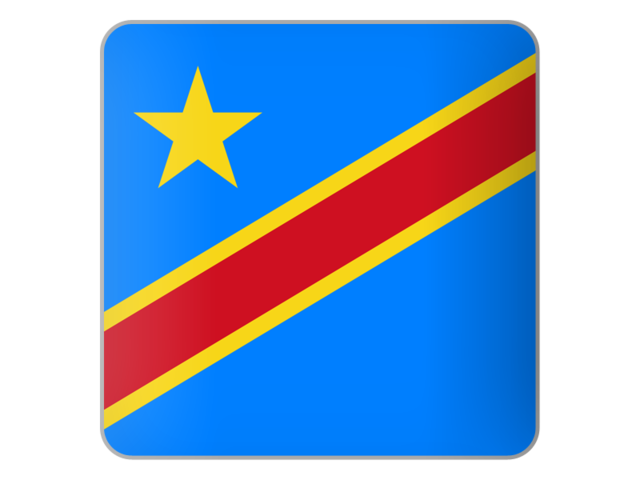 Квадратная иконка. Скачать флаг. Демократическая Республика Конго
