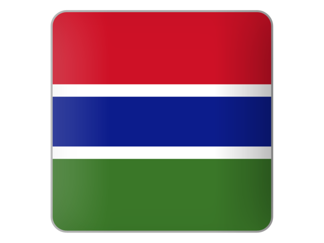 Square icon. Download flag icon of Gambia at PNG format