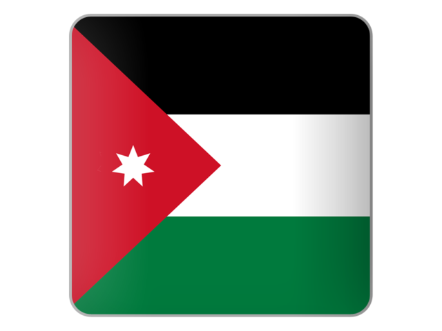 Square Icon Illustration Of Flag Of Jordan