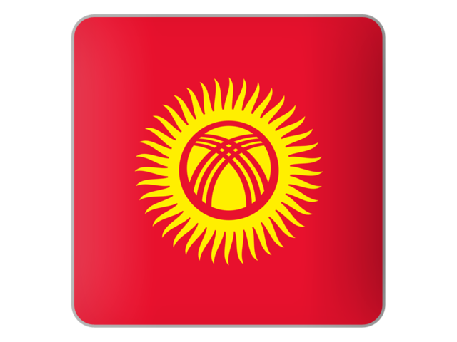 Square icon. Download flag icon of Kyrgyzstan at PNG format