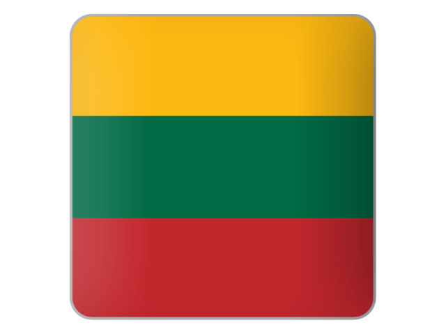 Square Icon Illustration Of Flag Of Lithuania