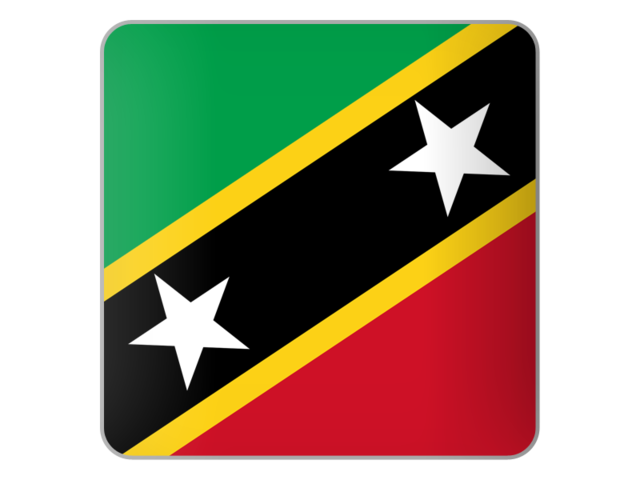 Square icon. Download flag icon of Saint Kitts and Nevis at PNG format