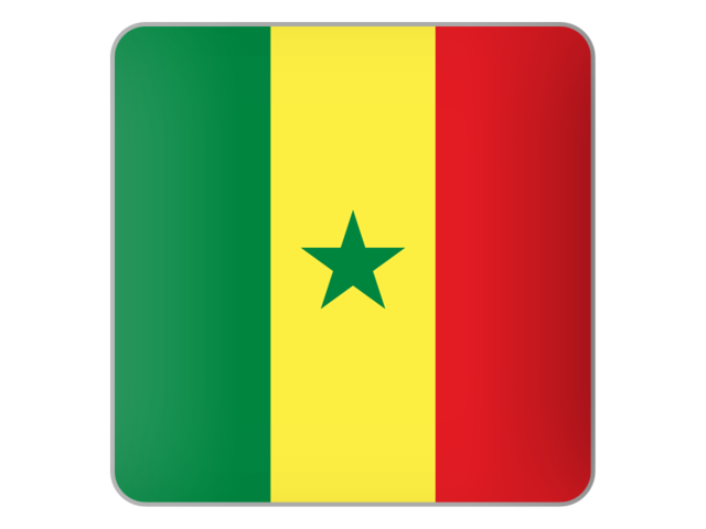 Квадратная иконка. Скачать флаг. Сенегал