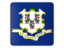 Flag of state of Connecticut. Square icon. Download icon