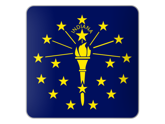 Square icon. Illustration of flag of Indiana