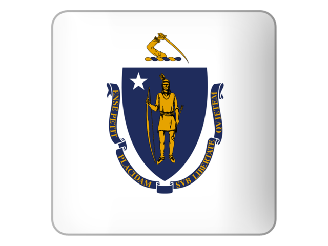Square icon. Download flag icon of Massachusetts