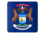 Flag of state of Michigan. Square icon. Download icon