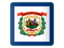 Flag of state of West Virginia. Square icon. Download icon