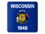 Flag of state of Wisconsin. Square icon. Download icon